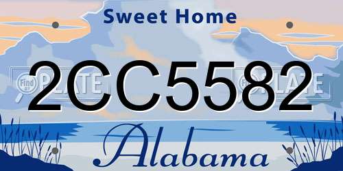 2CC5582 Alabama License Plate