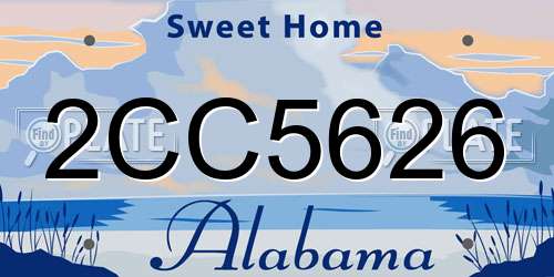 2CC5626 Alabama License Plate