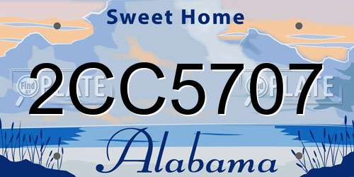 2CC5707 Alabama License Plate