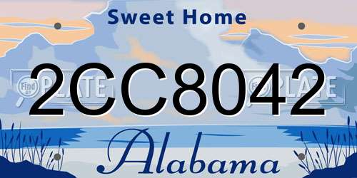 2CC8042 Alabama License Plate