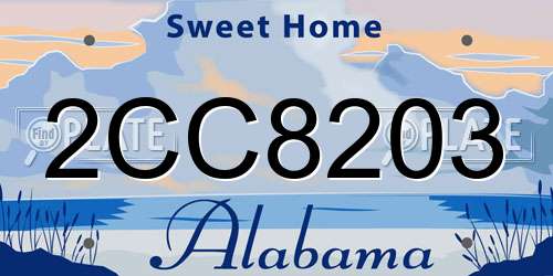 2CC8203 Alabama License Plate