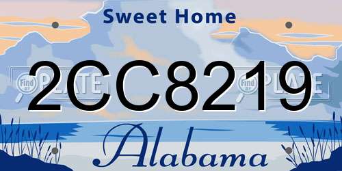 2CC8219 Alabama License Plate