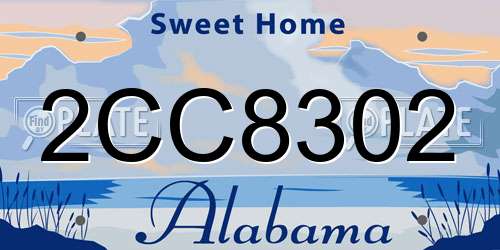 2CC8302 Alabama License Plate