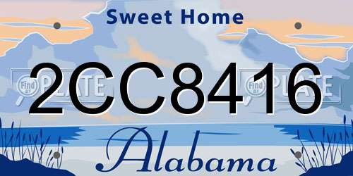 2CC8416 Alabama License Plate