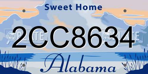 2CC8634 Alabama License Plate