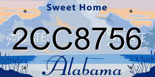 2CC8756 Alabama License Plate