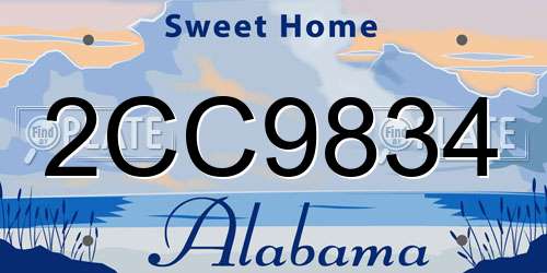 2CC9834 Alabama License Plate