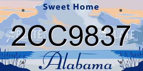 2CC9837 Alabama License Plate