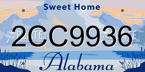 2CC9936 Alabama License Plate