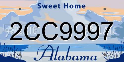 2CC9997 Alabama License Plate