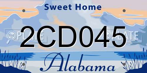 2CD045 Alabama License Plate