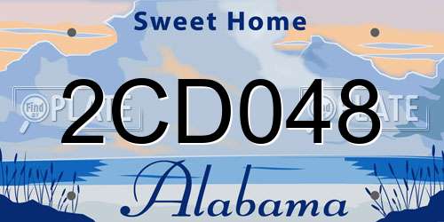 2CD048 Alabama License Plate