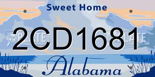 2CD1681 Alabama License Plate