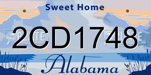 2CD1748 Alabama License Plate