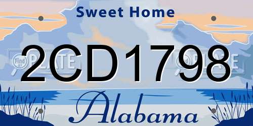 2CD1798 Alabama License Plate