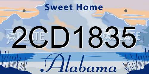 2CD1835 Alabama License Plate