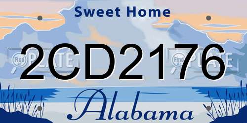 2CD2176 Alabama License Plate