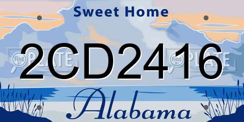 2CD2416 Alabama License Plate