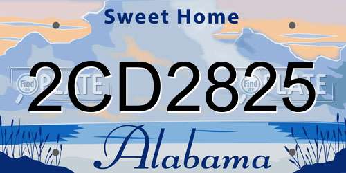 2CD2825 Alabama License Plate