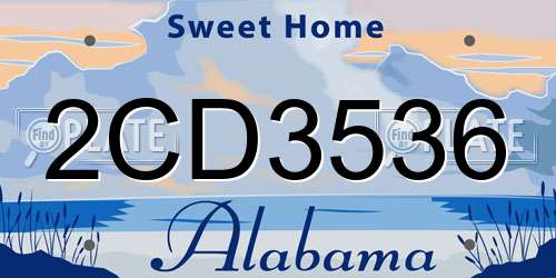 2CD3536 Alabama License Plate