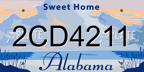 2CD4211 Alabama License Plate