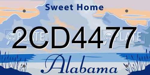 2CD4477 Alabama License Plate