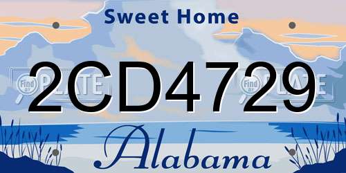 2CD4729 Alabama License Plate