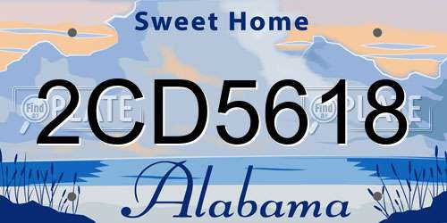 2CD5618 Alabama License Plate