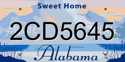 2CD5645 Alabama License Plate