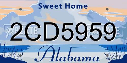 2CD5959 Alabama License Plate