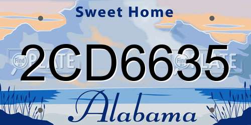 2CD6635 Alabama License Plate