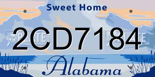 2CD7184 Alabama License Plate