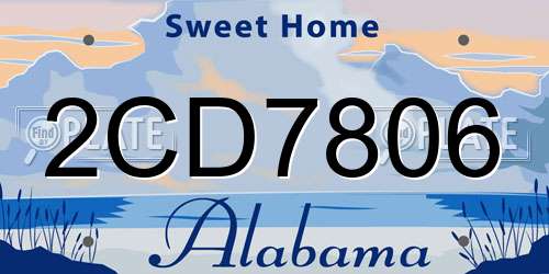 2CD7806 Alabama License Plate