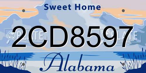 2CD8597 Alabama License Plate