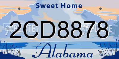 2CD8878 Alabama License Plate