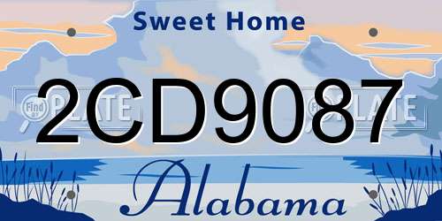 2CD9087 Alabama License Plate