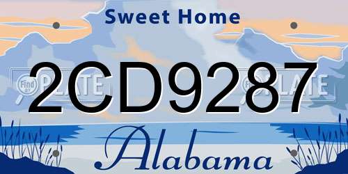 2CD9287 Alabama License Plate