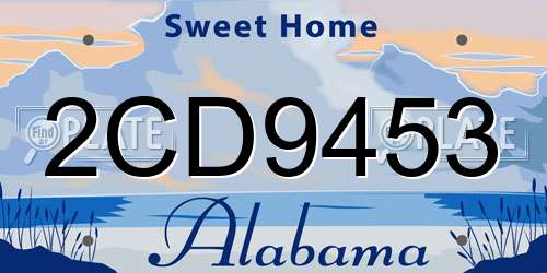 2CD9453 Alabama License Plate