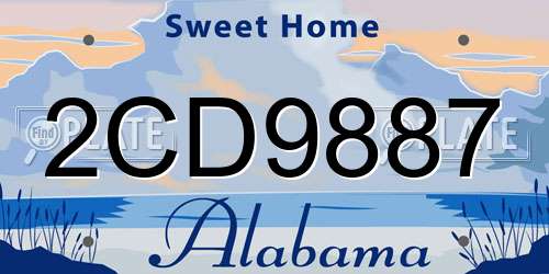 2CD9887 Alabama License Plate