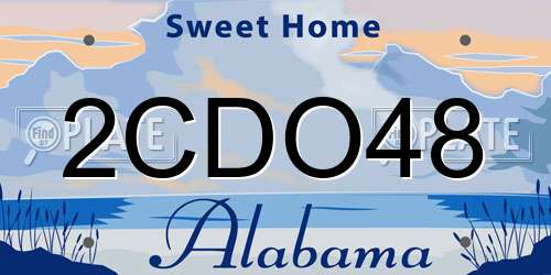 2CDO48 Alabama License Plate