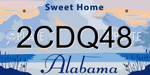 2CDQ48 Alabama License Plate