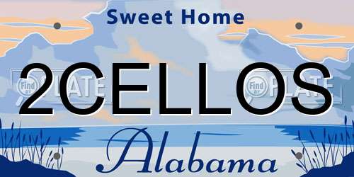 2CELLOS Alabama License Plate
