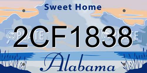 2CF1838 Alabama License Plate