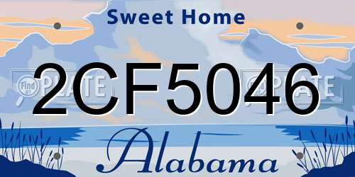 2CF5046 Alabama License Plate