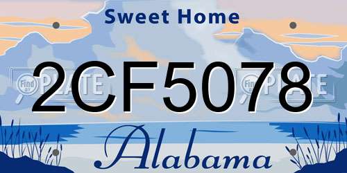 2CF5078 Alabama License Plate