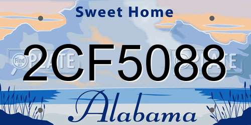2CF5088 Alabama License Plate