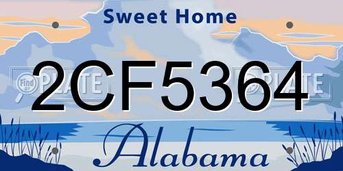 2CF5364 Alabama License Plate
