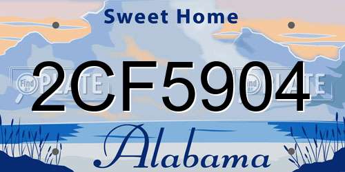2CF5904 Alabama License Plate