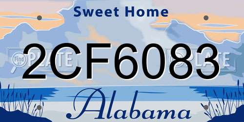 2CF6083 Alabama License Plate