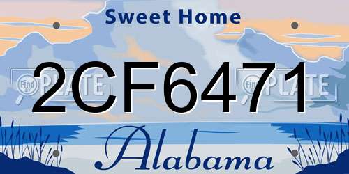 2CF6471 Alabama License Plate